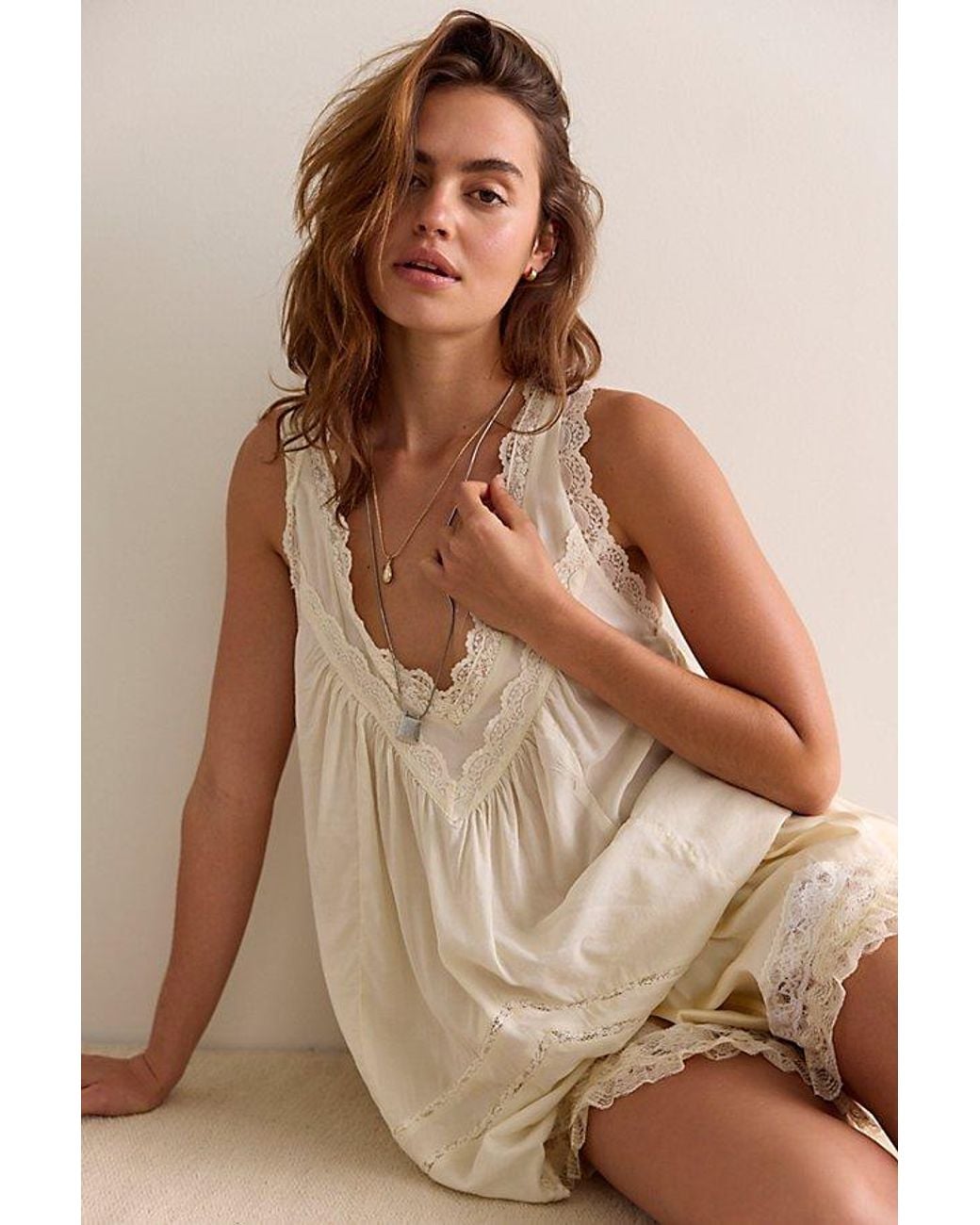 Intimately By Free People Brown Soft Launch Mini Slip Dress By