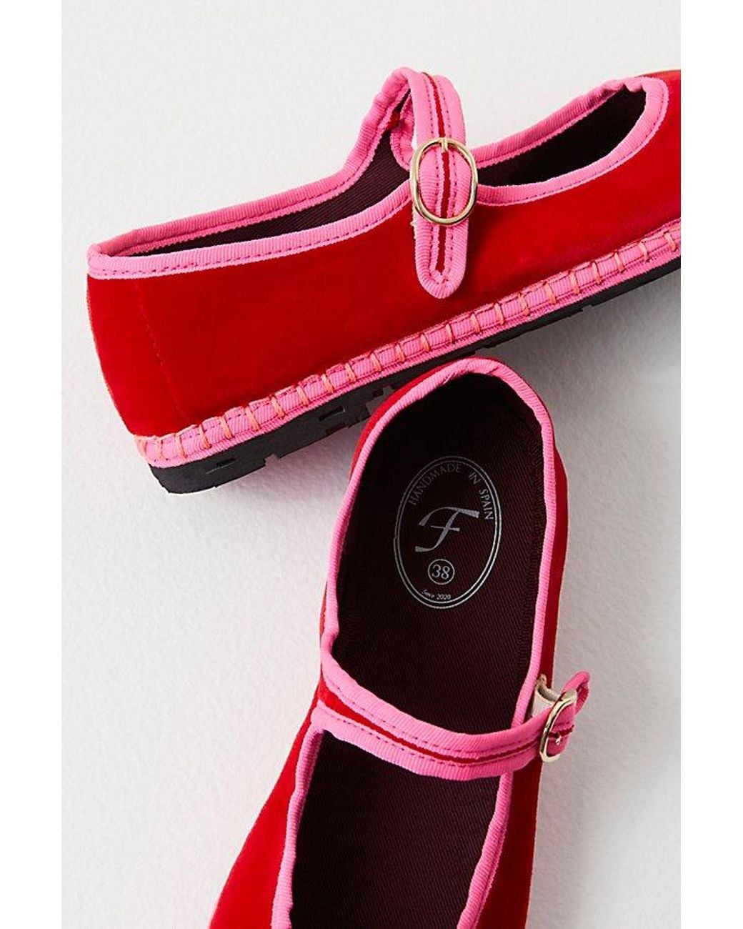 Flabelus Red Happy Place Mary Janes