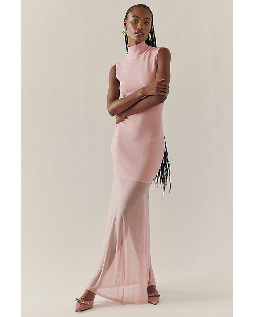 SER.O.YA Ser. O.Ya Amine Knit Maxi Dress in Pink | Lyst