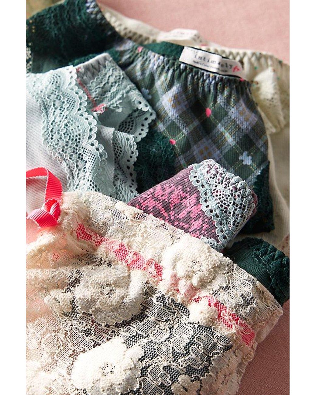 Intimately By Free People Green Oh My Darling Cotton Bikini Undies 5-Pack By