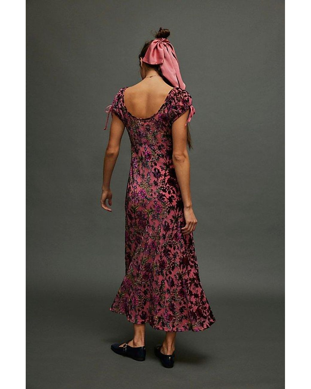 fawna floral burnout midi dress Free People Velvet Floral Burnout Midi Dress in Black