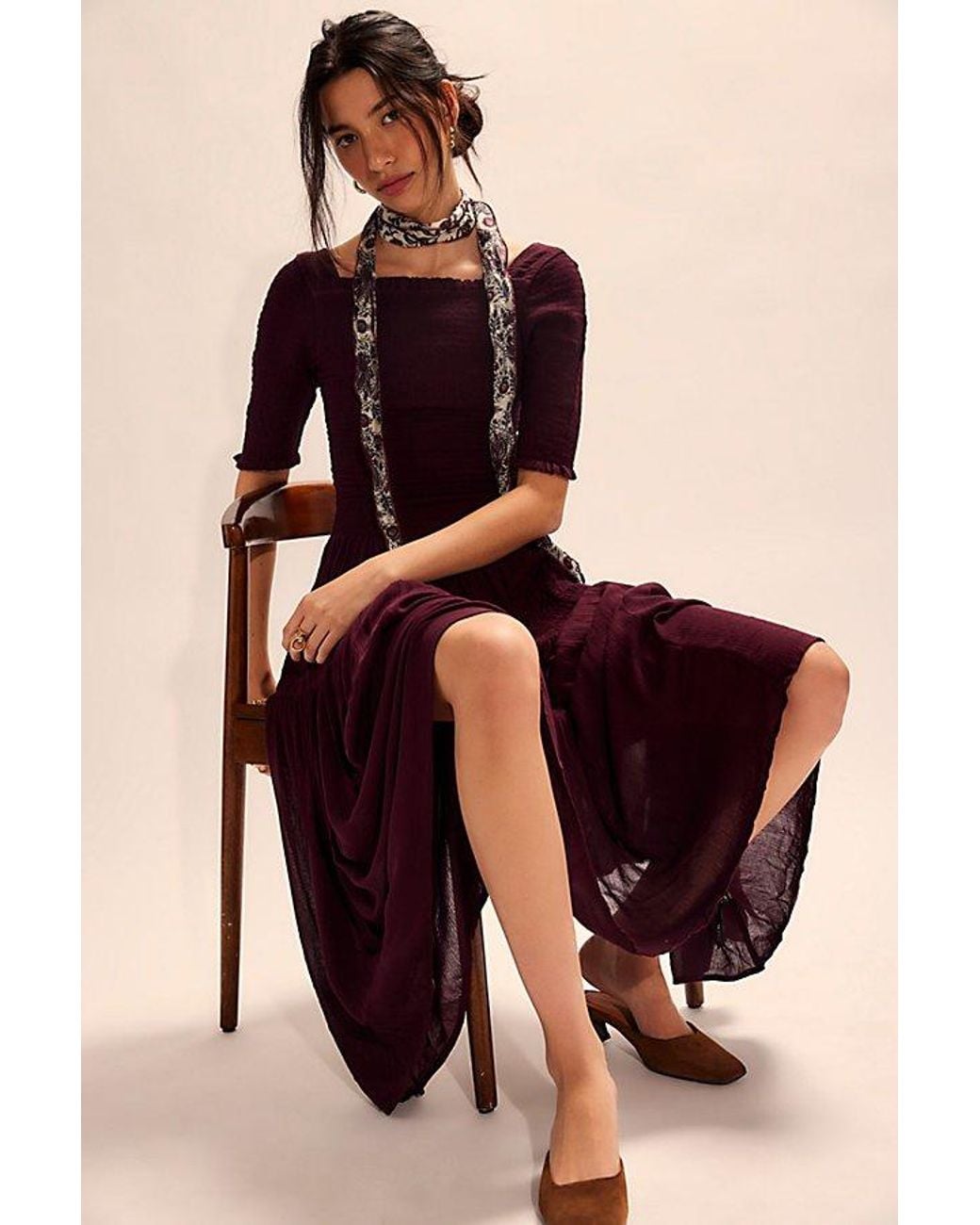 Free People Harlyn Midi Dress in Purple | Lyst