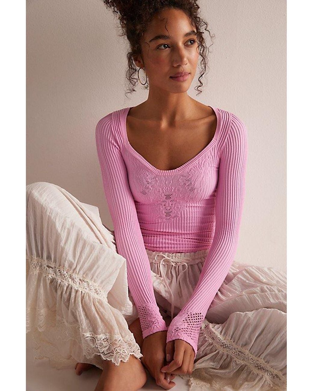 Intimately By Free People Pink Dynamic Duo Long Sleeve By