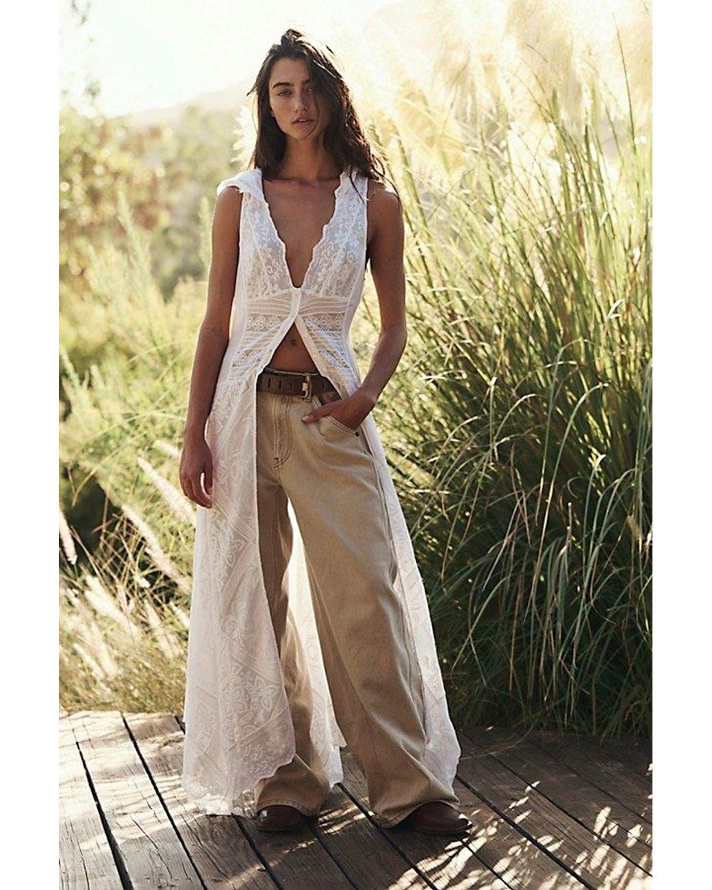 Free People Black Darcy Hooded Lace Maxi Top