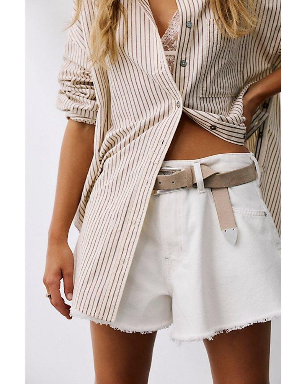 Free People Natural Sparks Fly Shorts