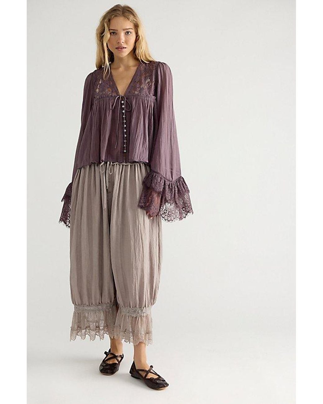 Free People Purple Ava Blouse