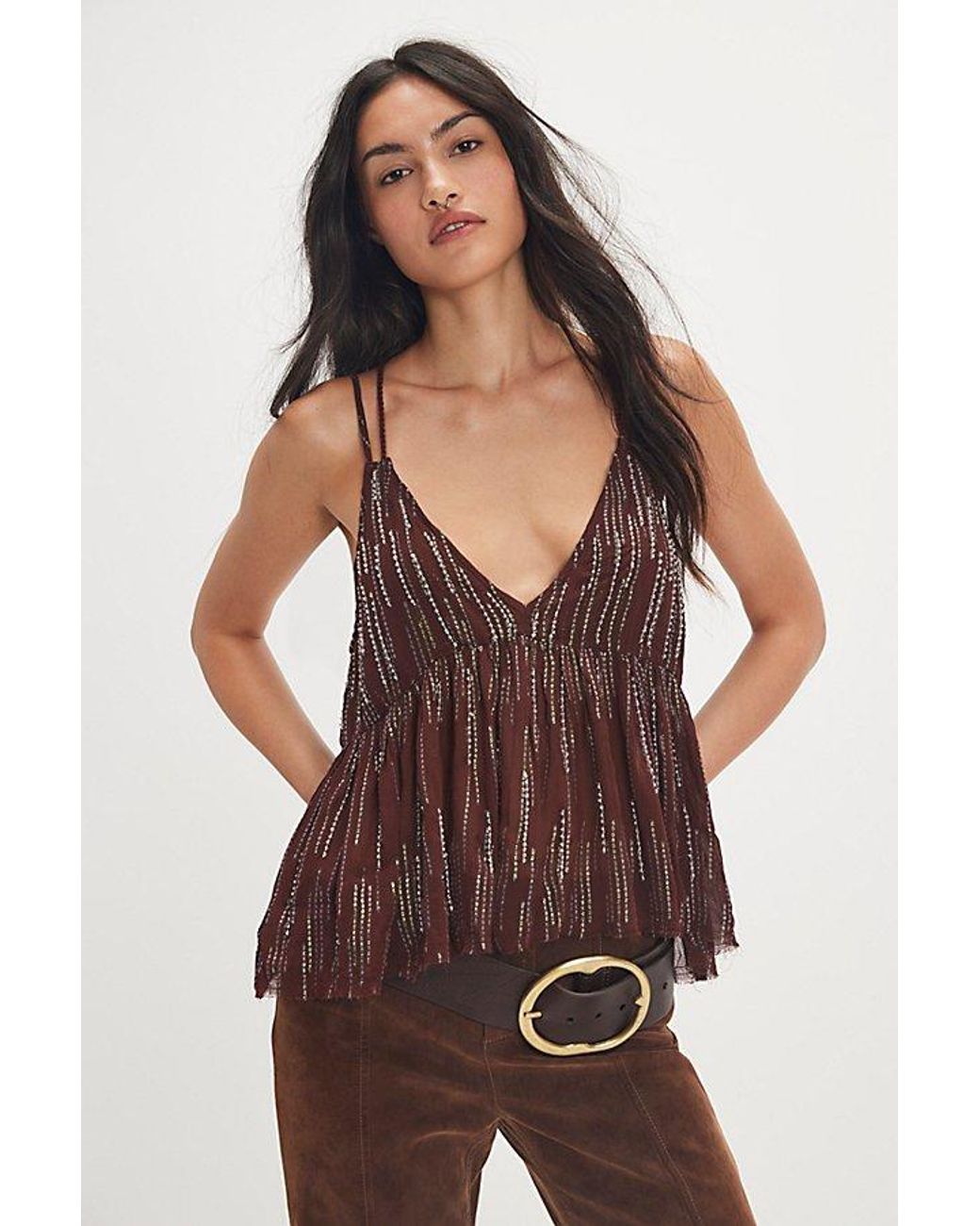 Intimately By Free People Brown Ariel Cami By