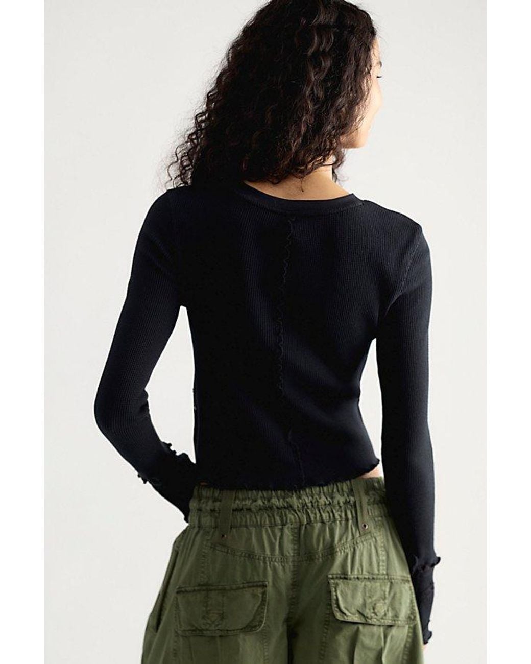 Free People Black Piece By Piece Cuff Top