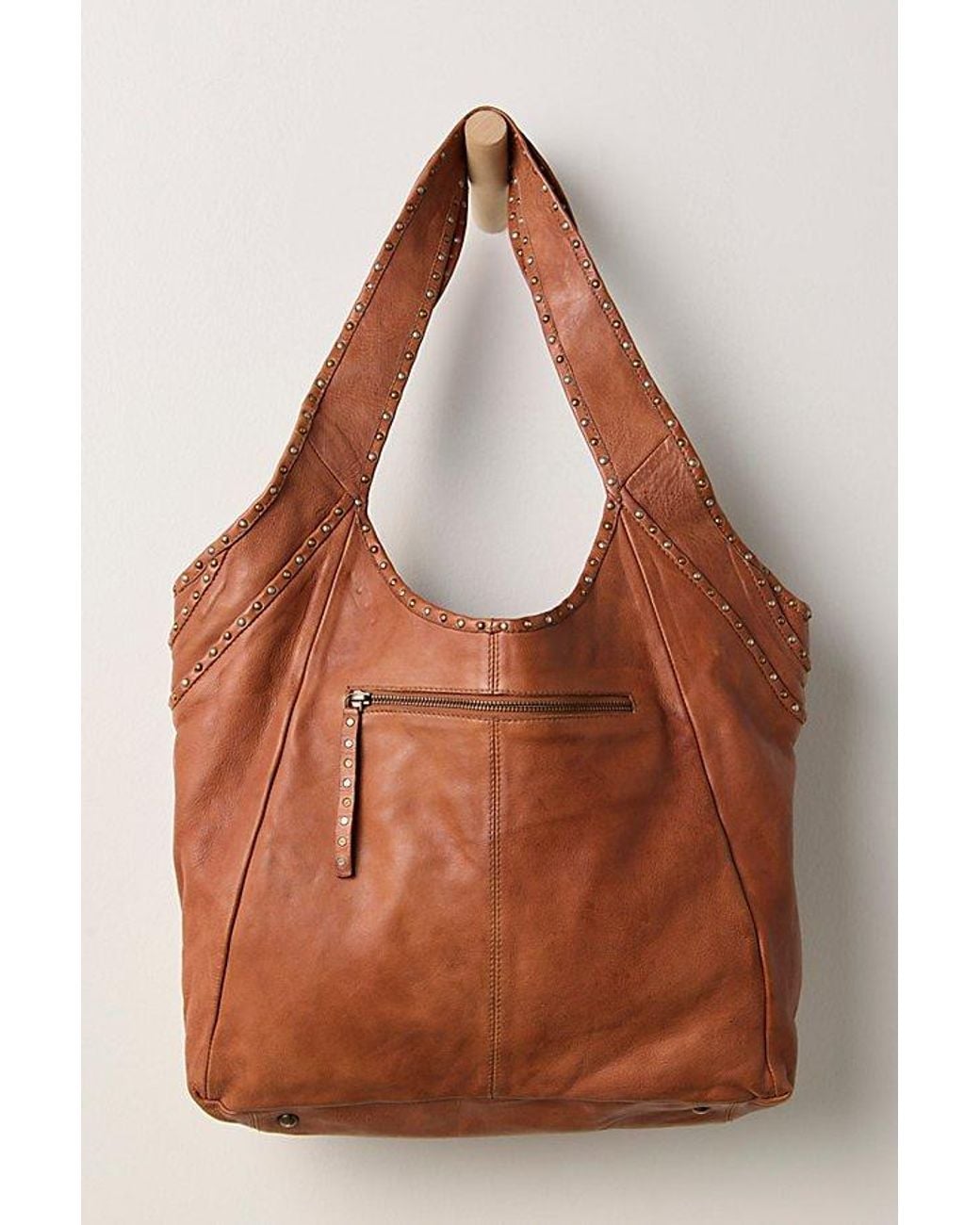 Free People Brown Sawyer Stud Tote
