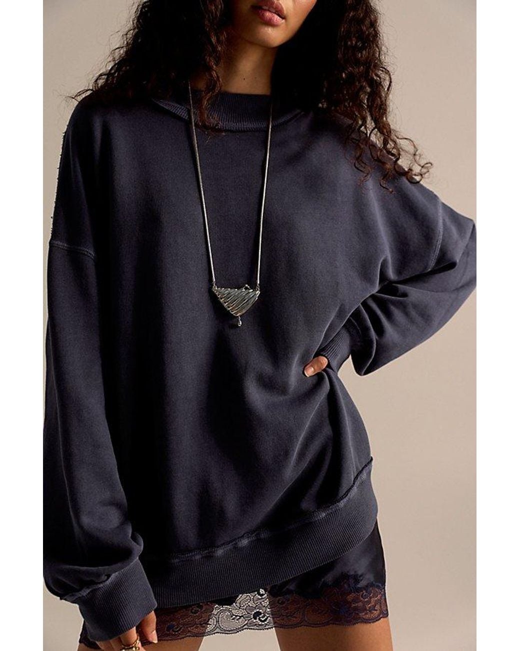 Free People Blue Palm Springs Pullover