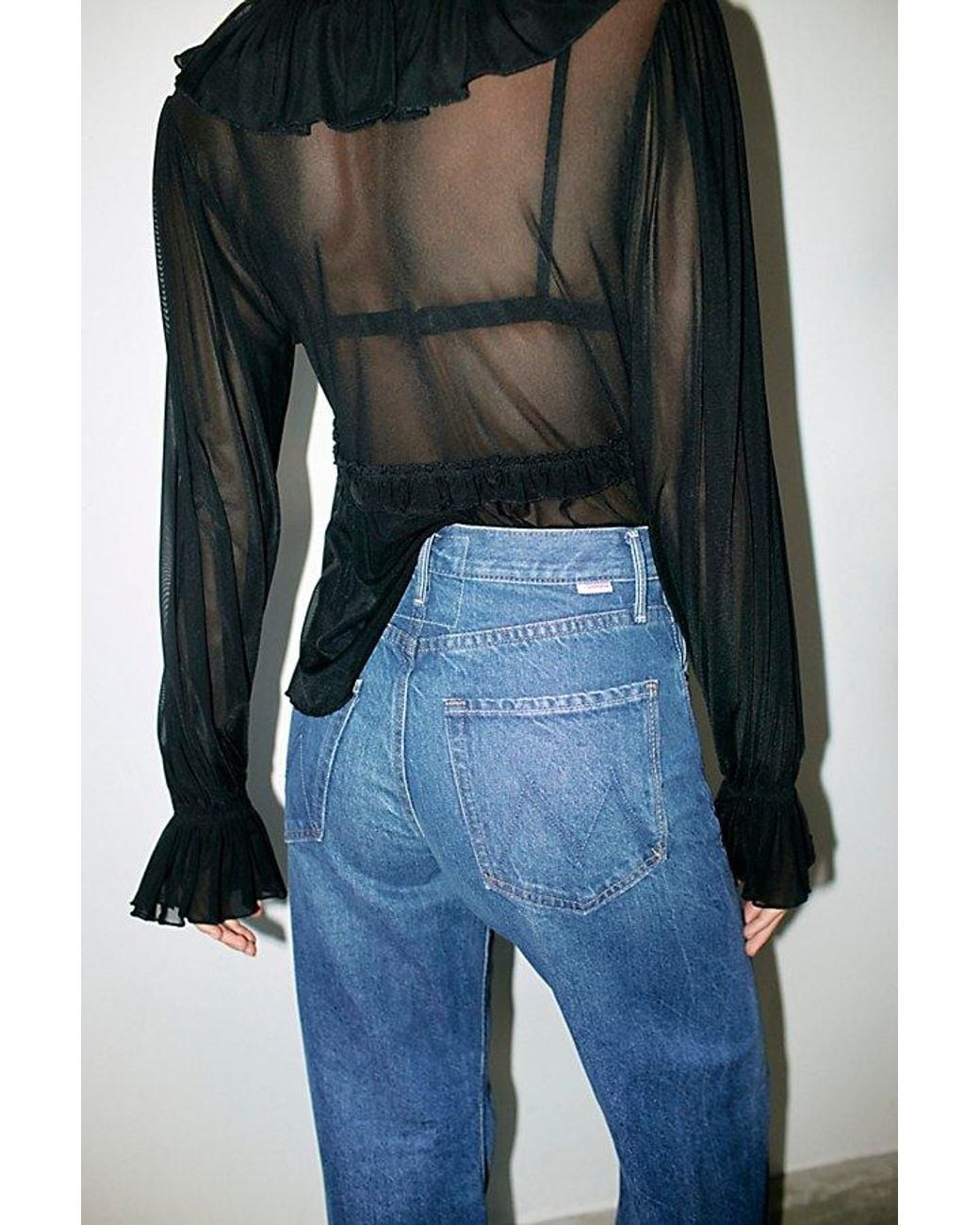 Mother Blue The Lemon Twist Sneak Jeans