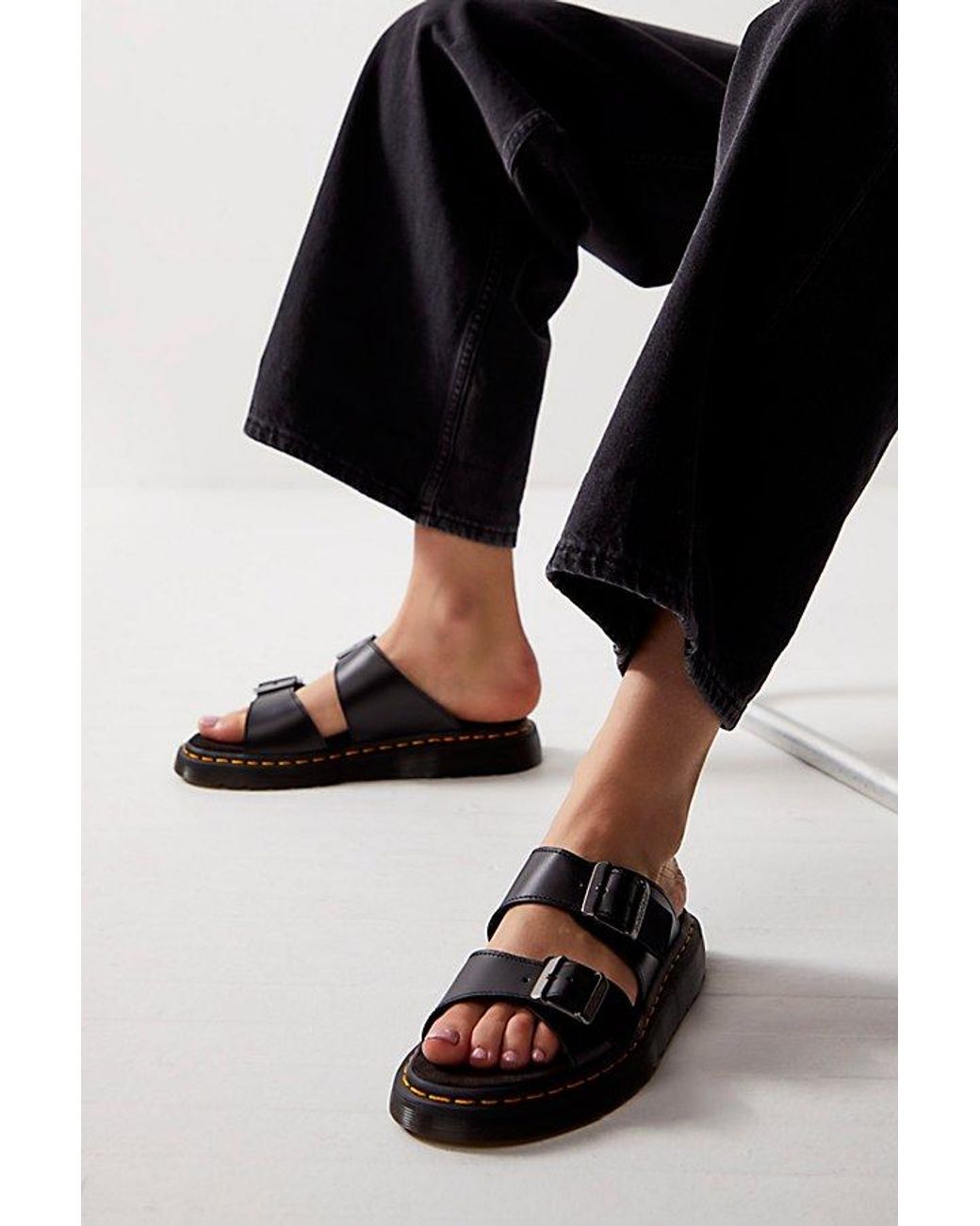 Dr. Martens Josef Sandals in Black Lyst