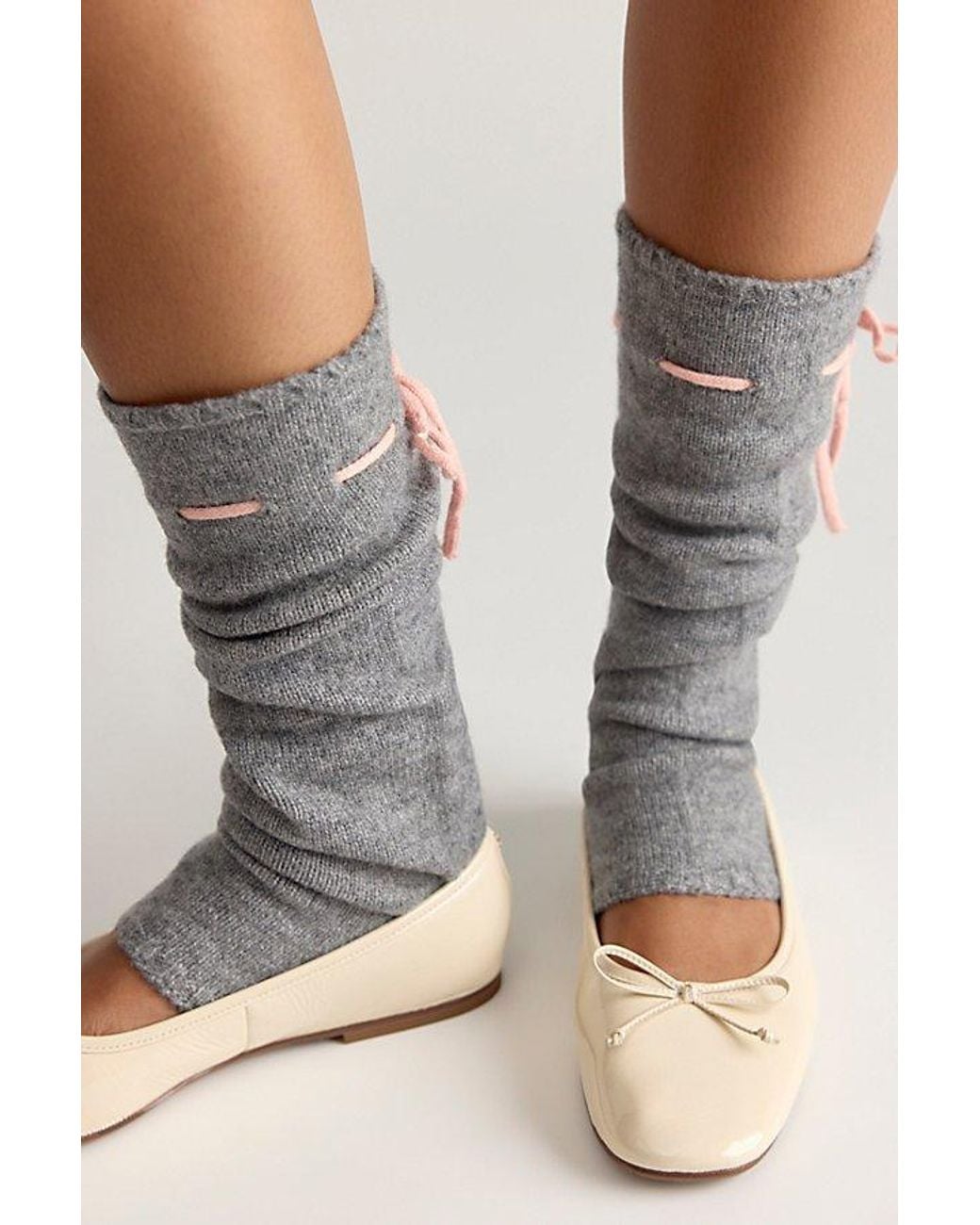 High Heel Jungle Gray Jenna Cozy Bow Leg Warmers By