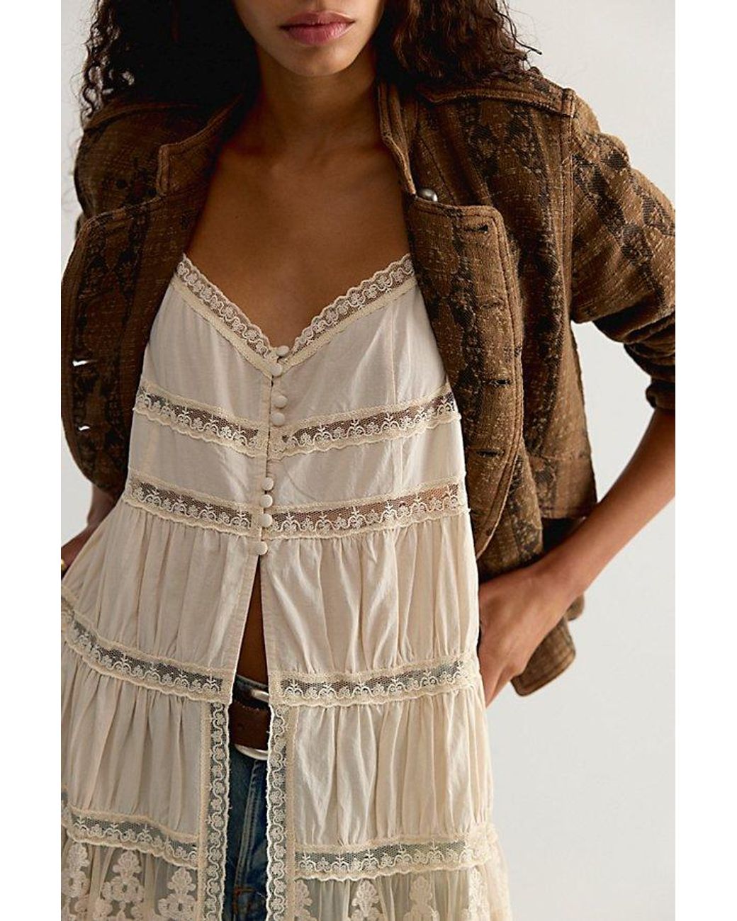 Free People Natural Dream Haze Maxi Top