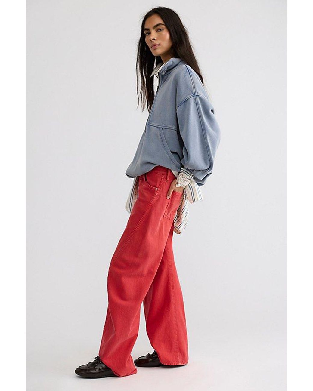 Free People Multicolor Fable Low-Rise Twisted Bowed Jeans