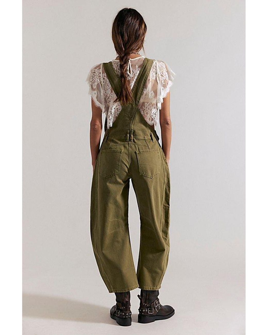 Free People Natural We The Free Good Luck Barrel Overalls
