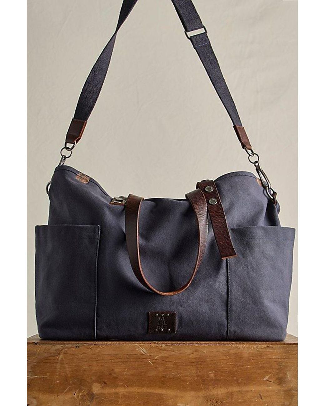 Free People Blue Preston Canvas Bag