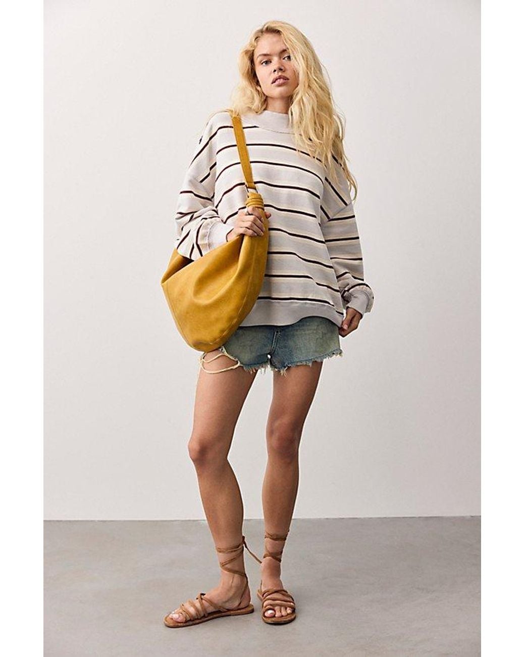 Free People Natural Palm Springs Striped Pullover
