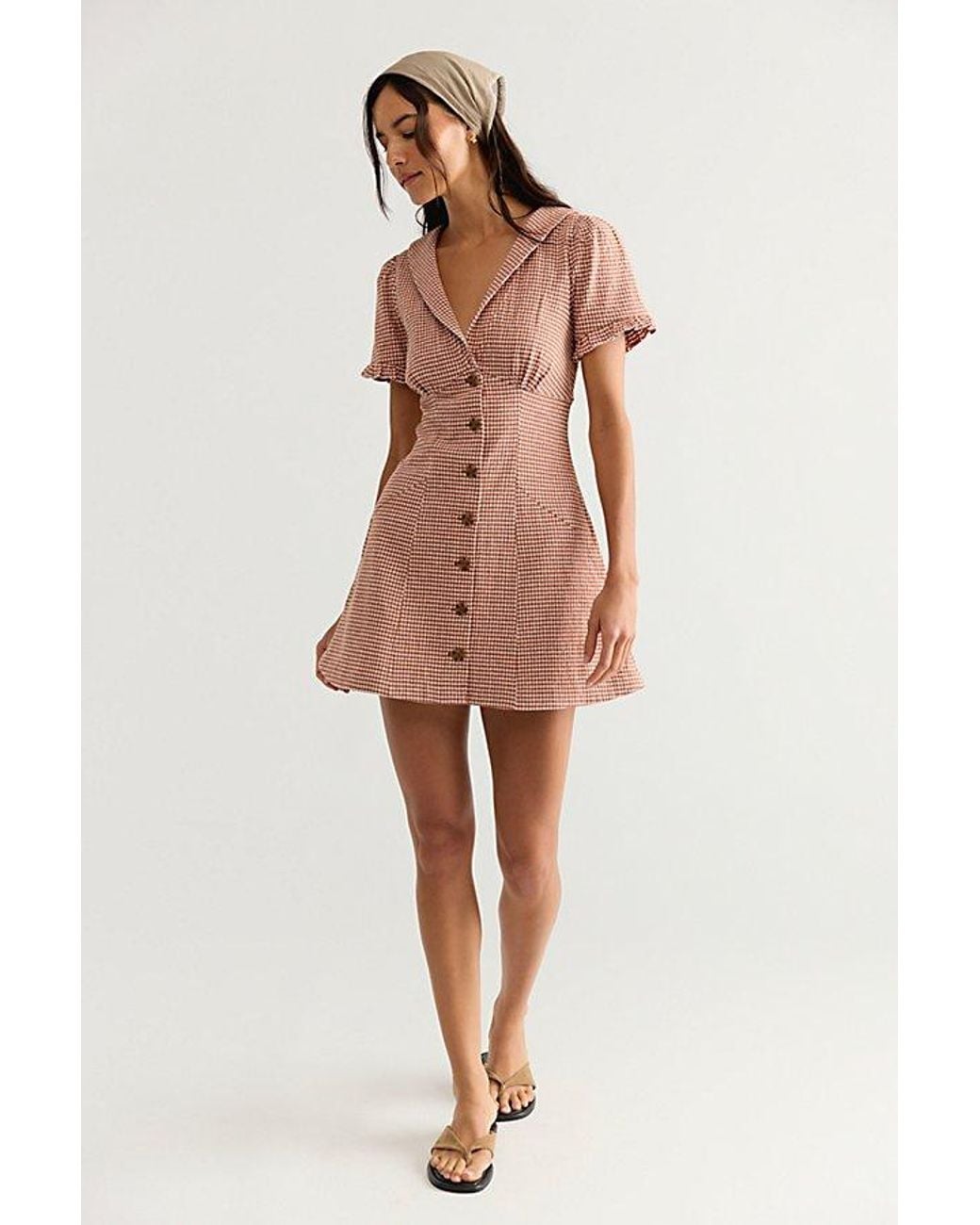 Free People Multicolor Corrine Button Down Mini Dress