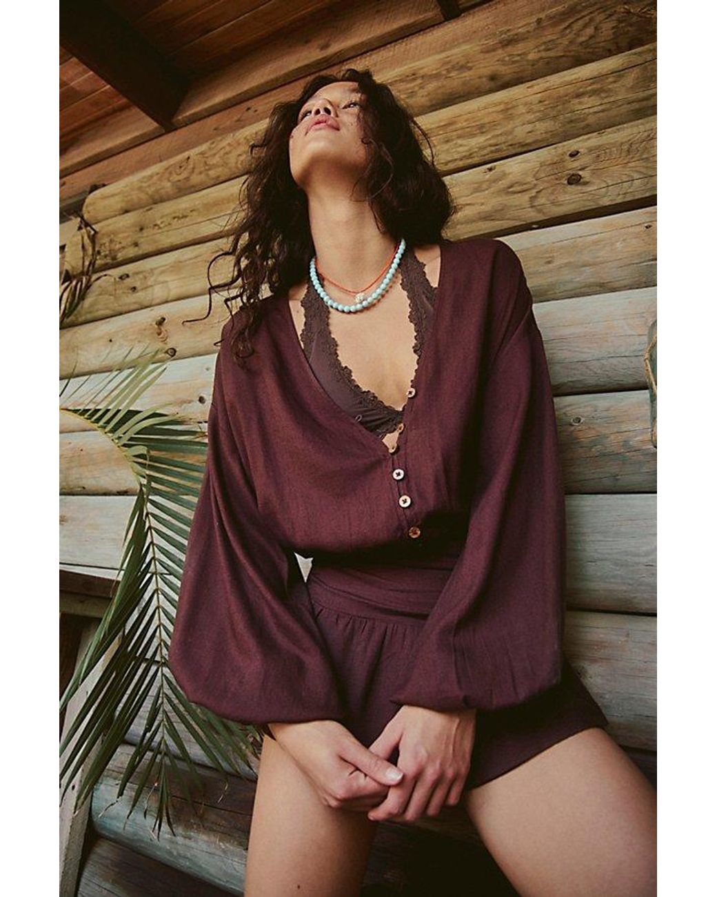 free-est Brown Carson Drop-Waist Romper By