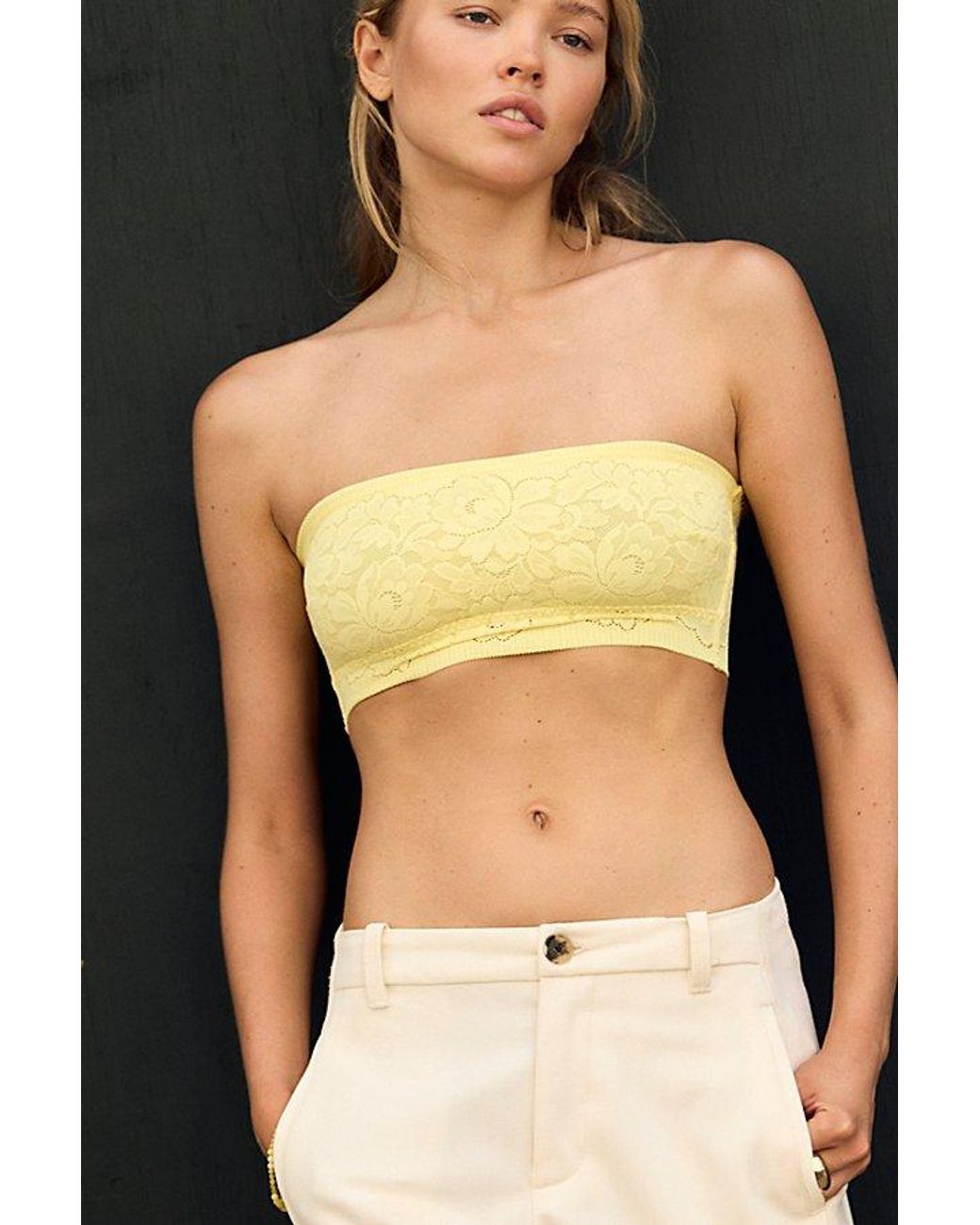 Intimately By Free People Green Smooth Talking Lace Bandeau By