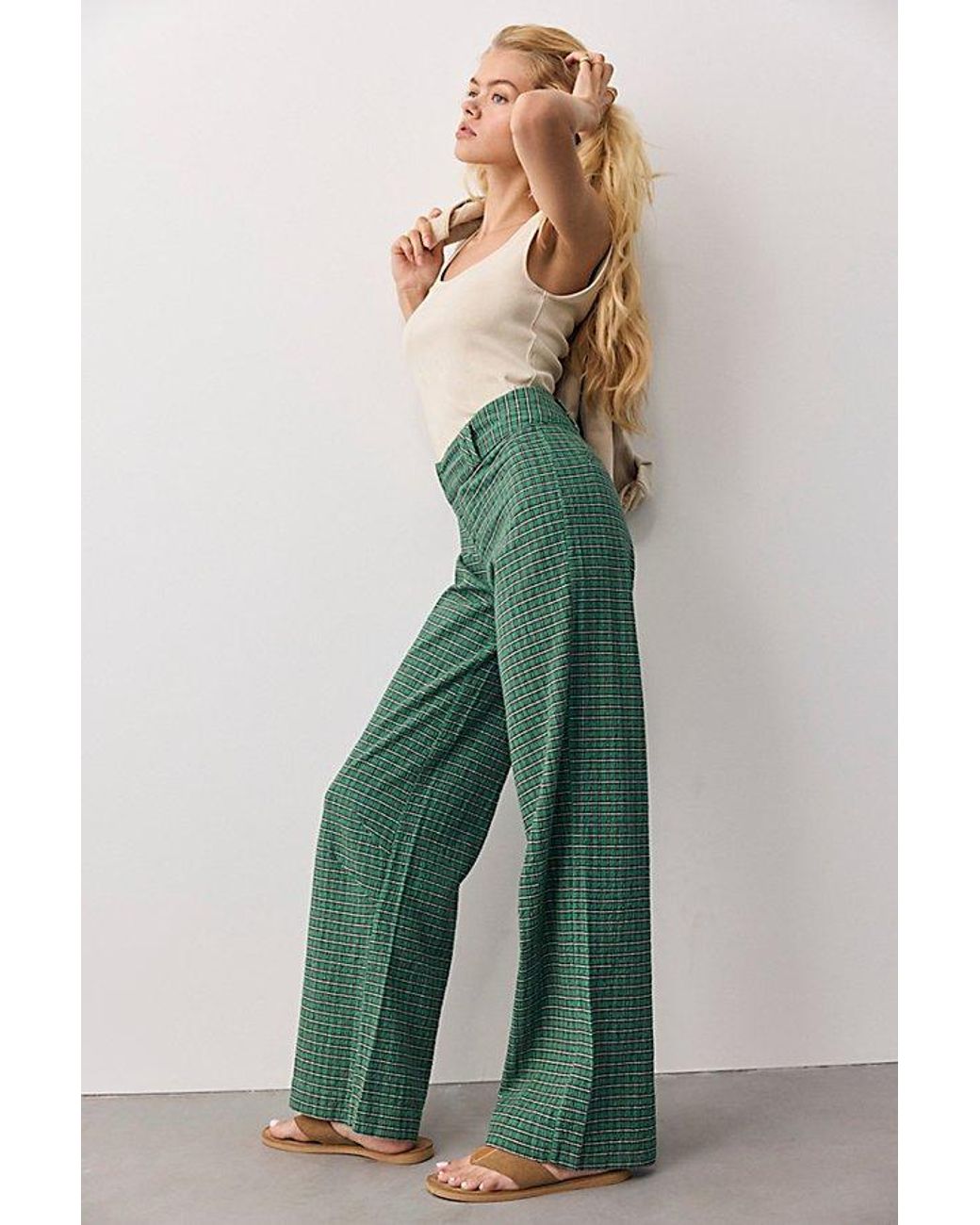Free People Blue Time Flies Low-Rise Clean Trousers