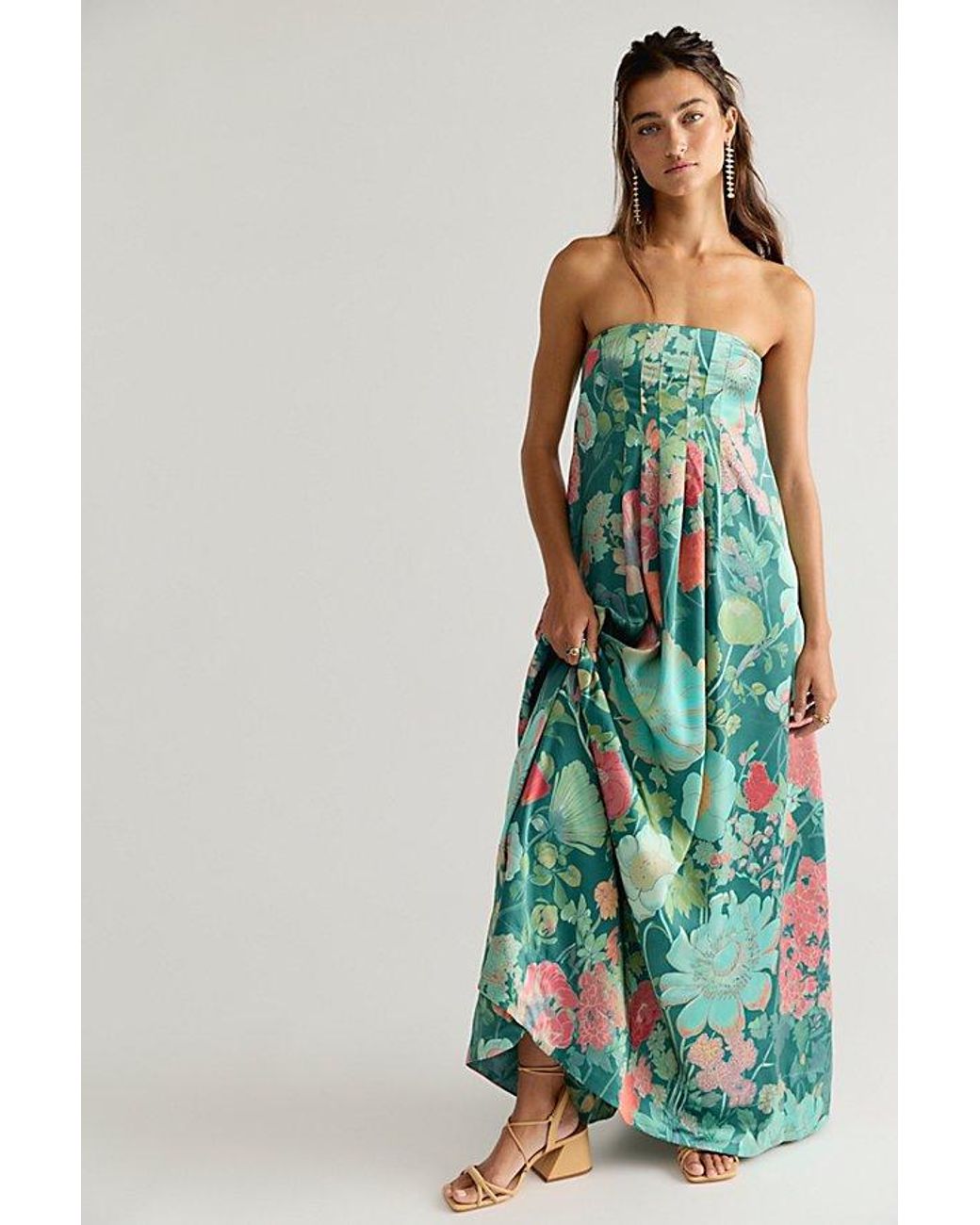 Free People Green Botanical Maxi Dress