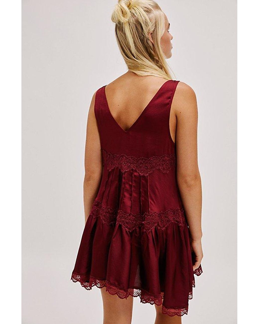 Intimately By Free People Red In This Groove Mini Slip Dress By