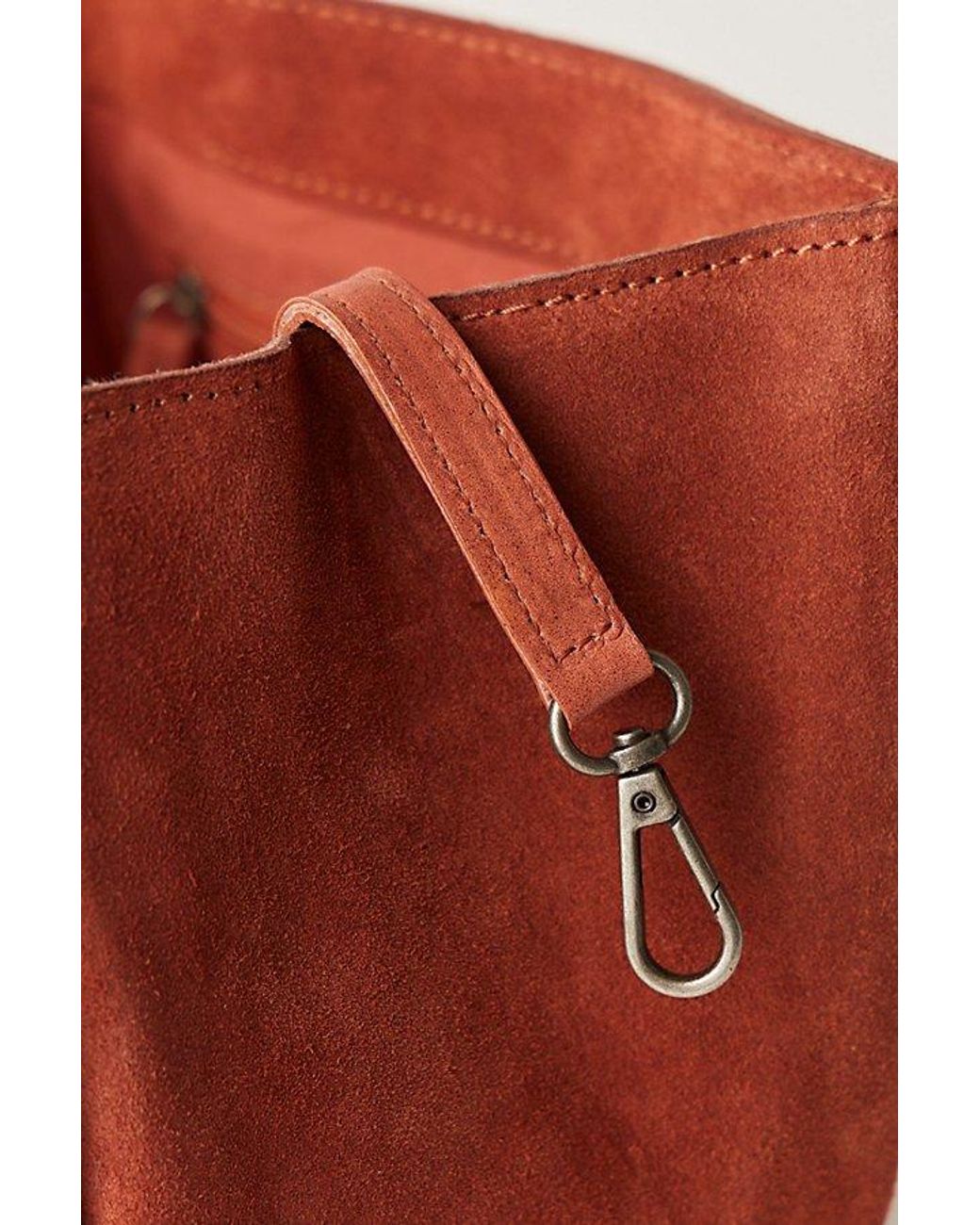 Free People Red Barlow Suede Bucket Bag