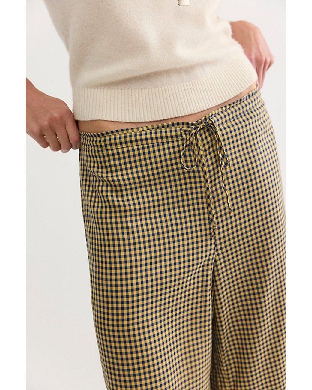 DONNI. Multicolor The Tencel Plaid Tie Pants