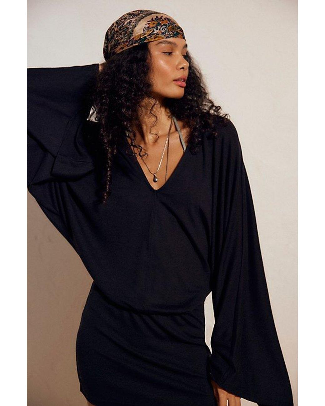 free-est Green Good Feels V-Neck Mini Dress By
