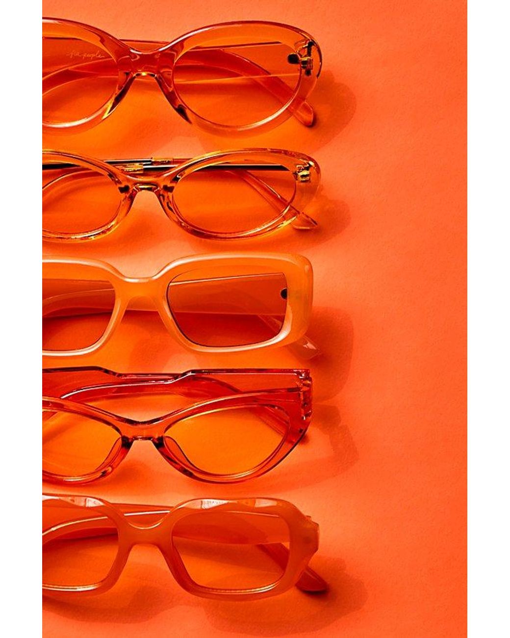 Free People Orange Mae Oval Sunglasses