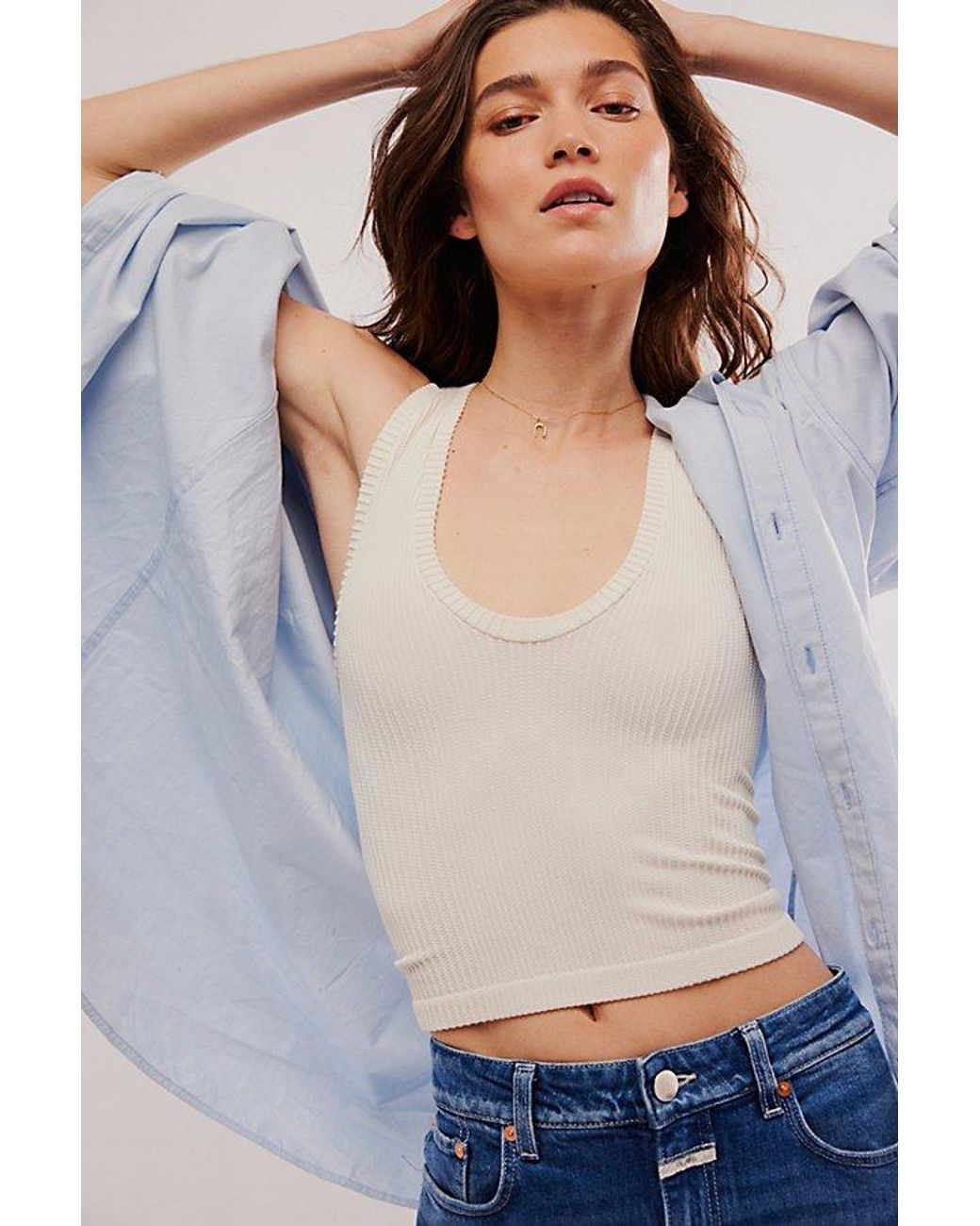 Intimately By Free People Gray Clean Slate Seamless Tank Top