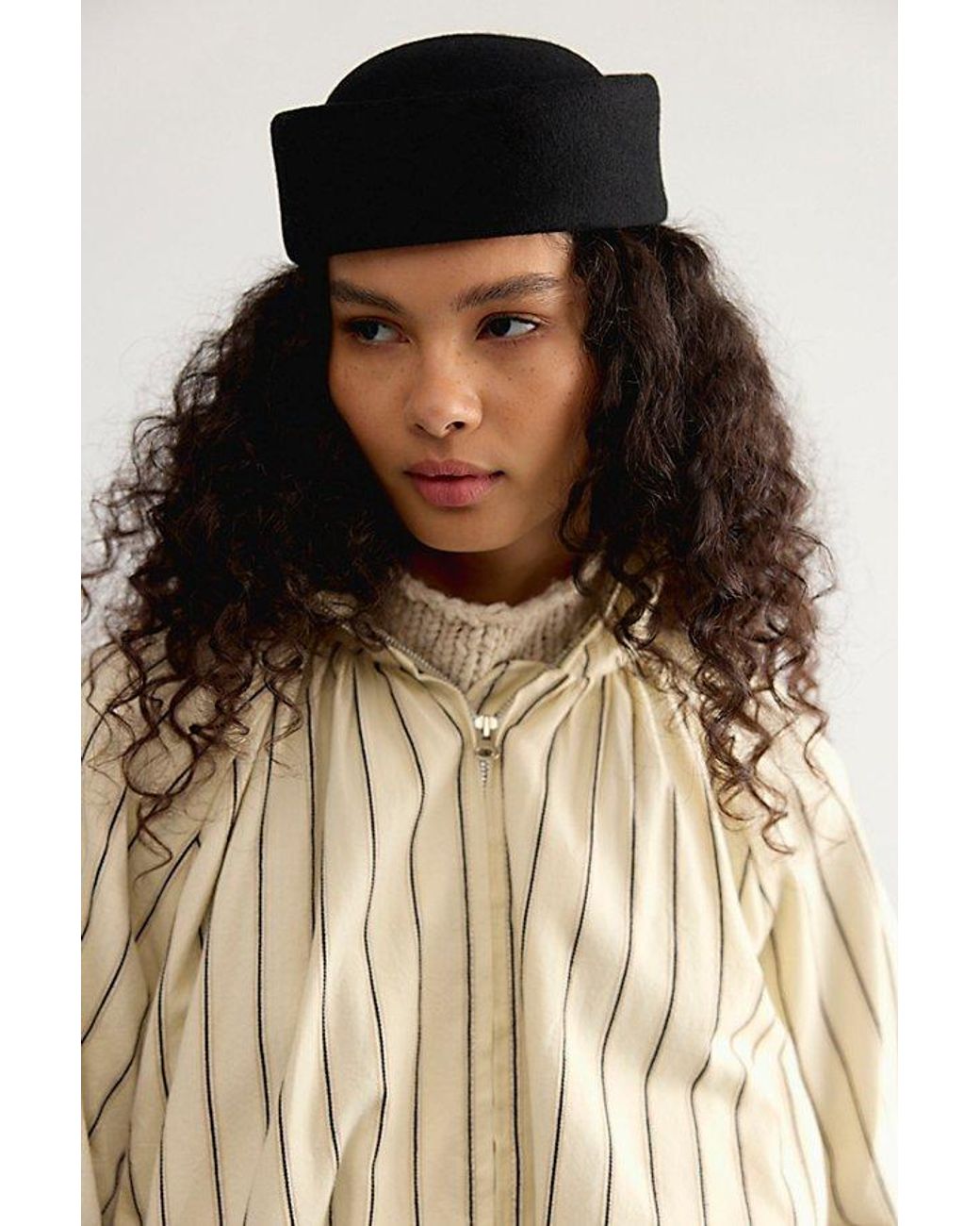 Free People Black Prim Pillbox Hat