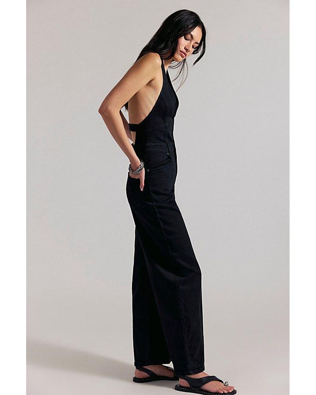 Free People Blue Lark Denim Jumpsuit