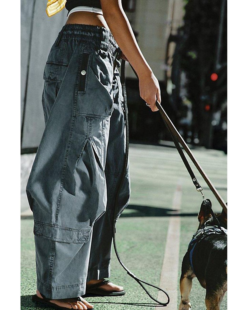 Free People Black Onset Pull-On Cargo Pants