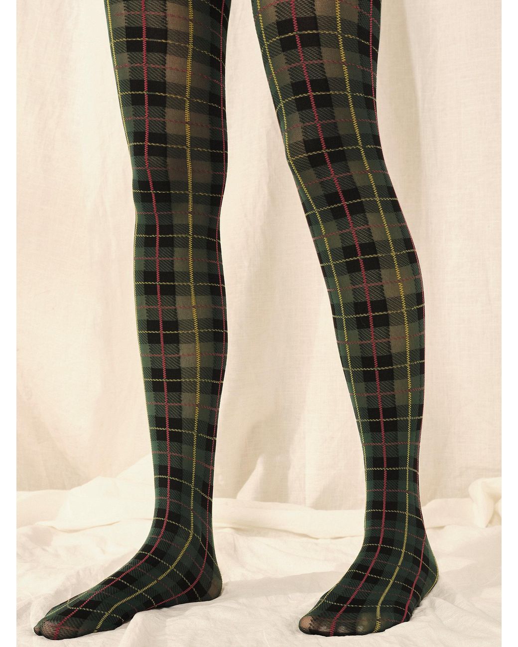 Free People London Plaid Tights in Green | Lyst
