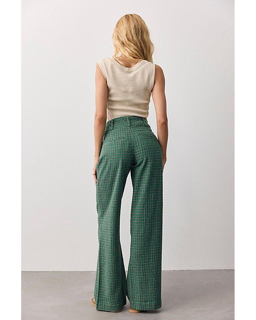 Free People Blue Time Flies Low-Rise Clean Trousers