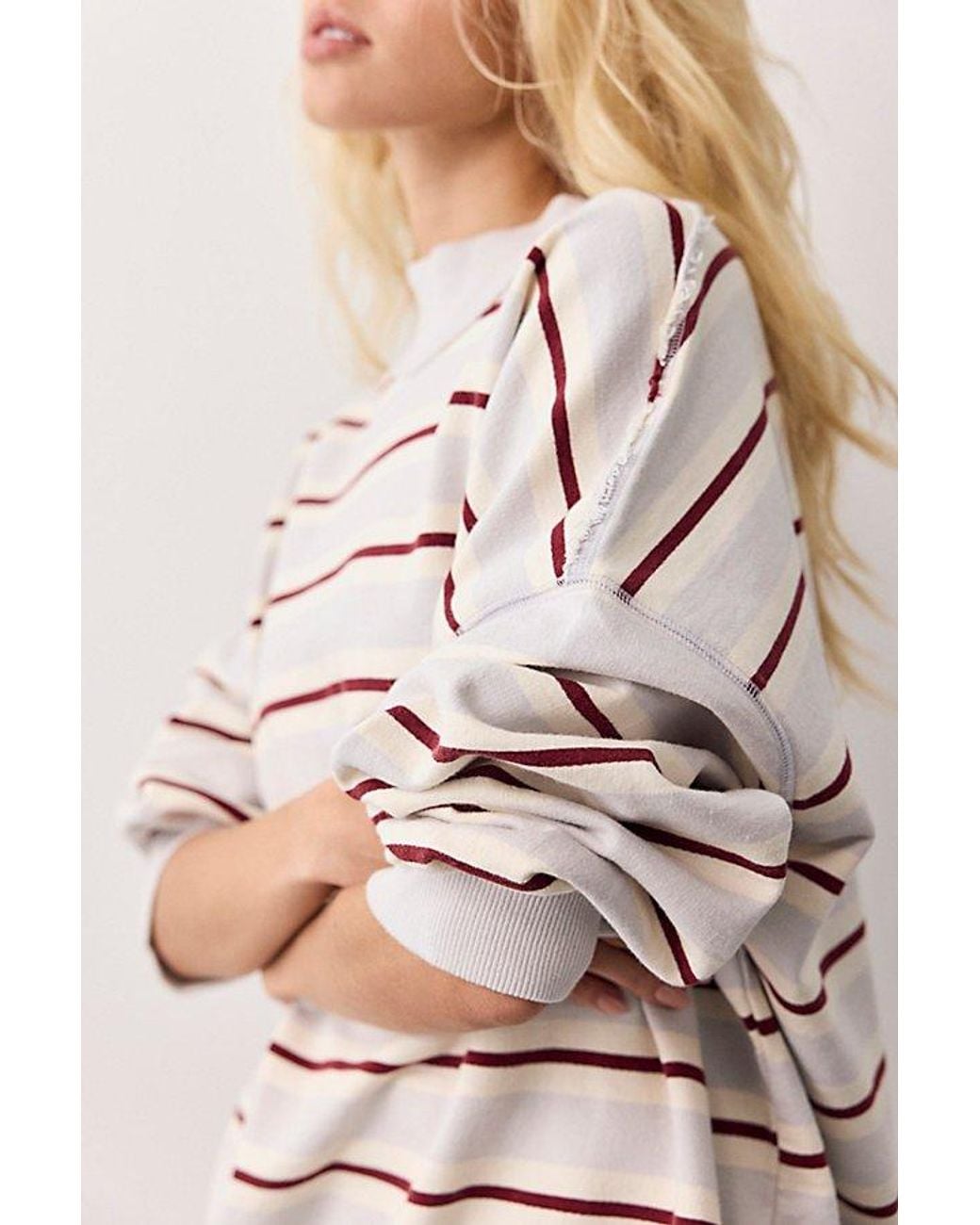 Free People Natural Palm Springs Striped Pullover