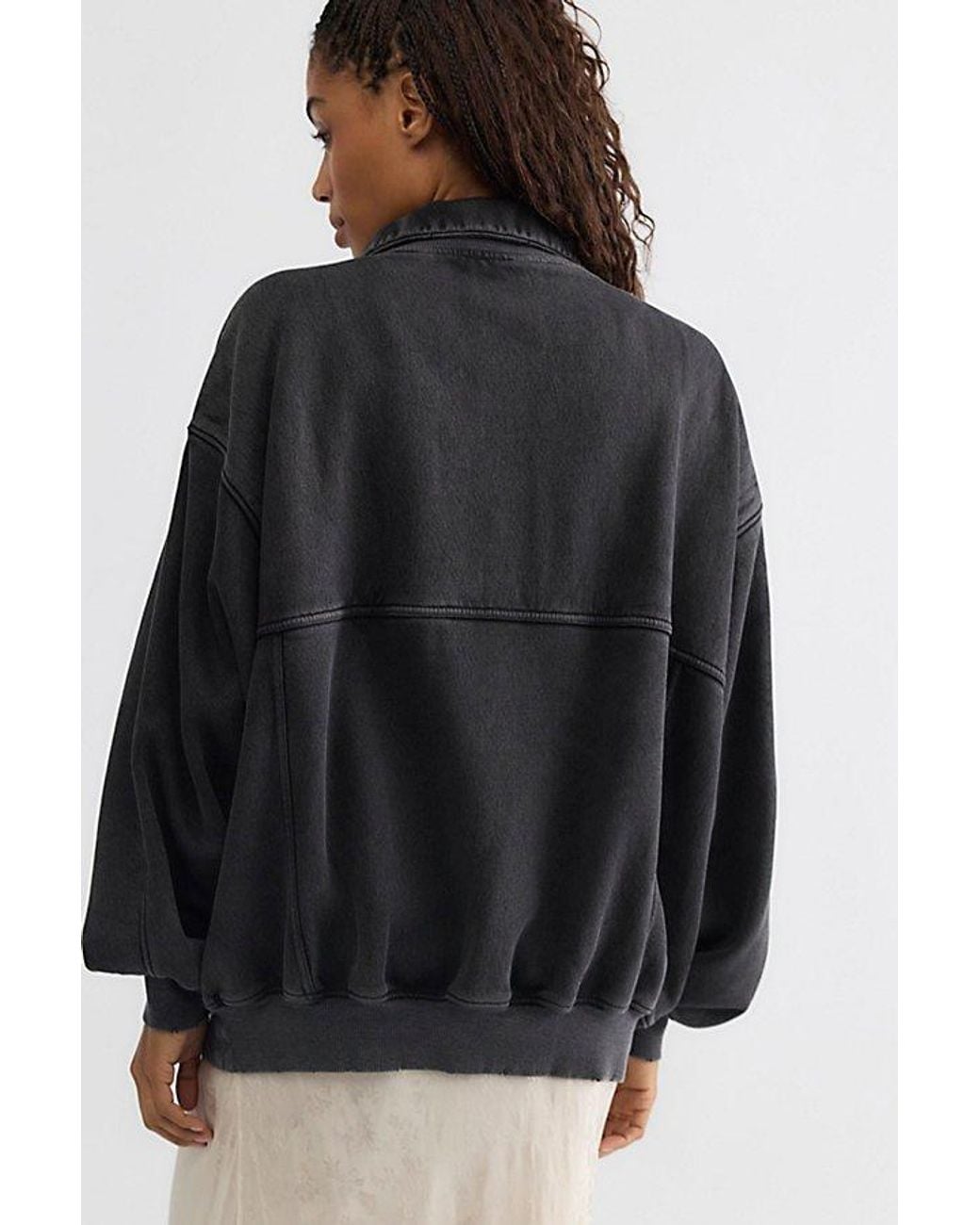 Free People Black Banks Half-Zip Pullover