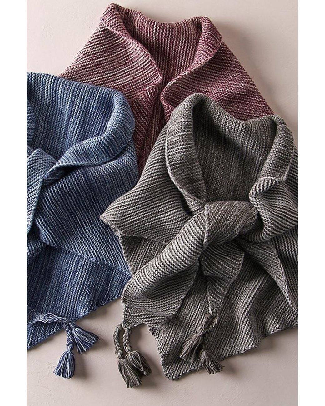 Free People Gray So Marled Shawl