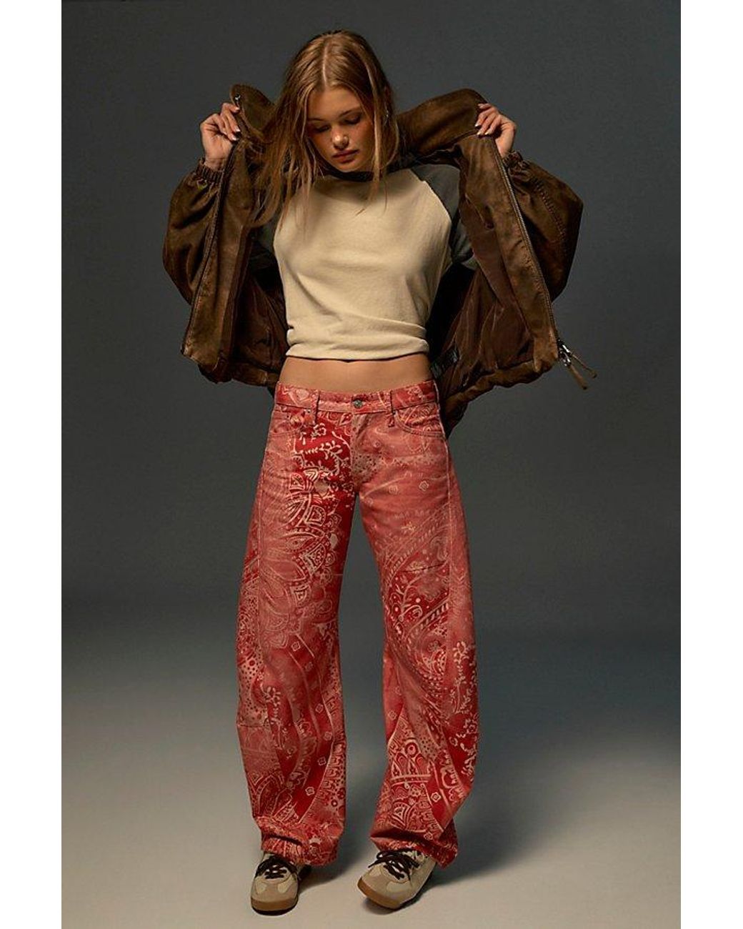 Free People Black Fable Printed Twisted Jeans