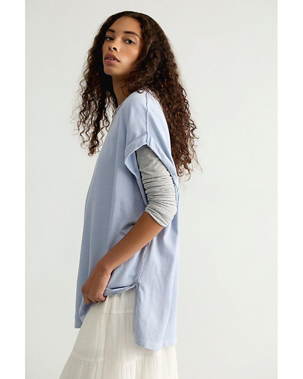 Free People Blue We The Free Atlas Muscle Tunic