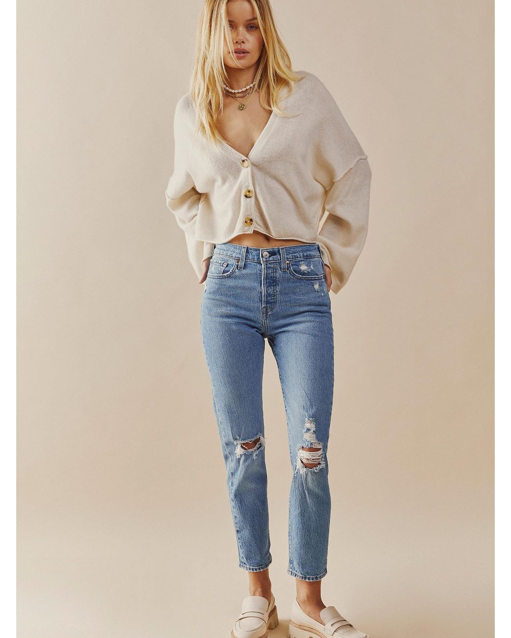 Free People Levi's Wedgie Icon High-rise Jeans in Blue | Lyst