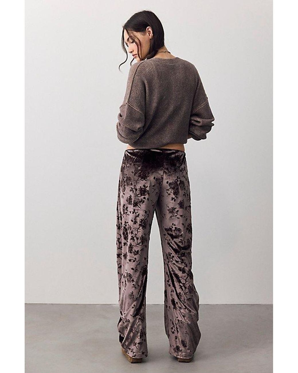 Free People Black Radiance Velvet Pull-On Pants
