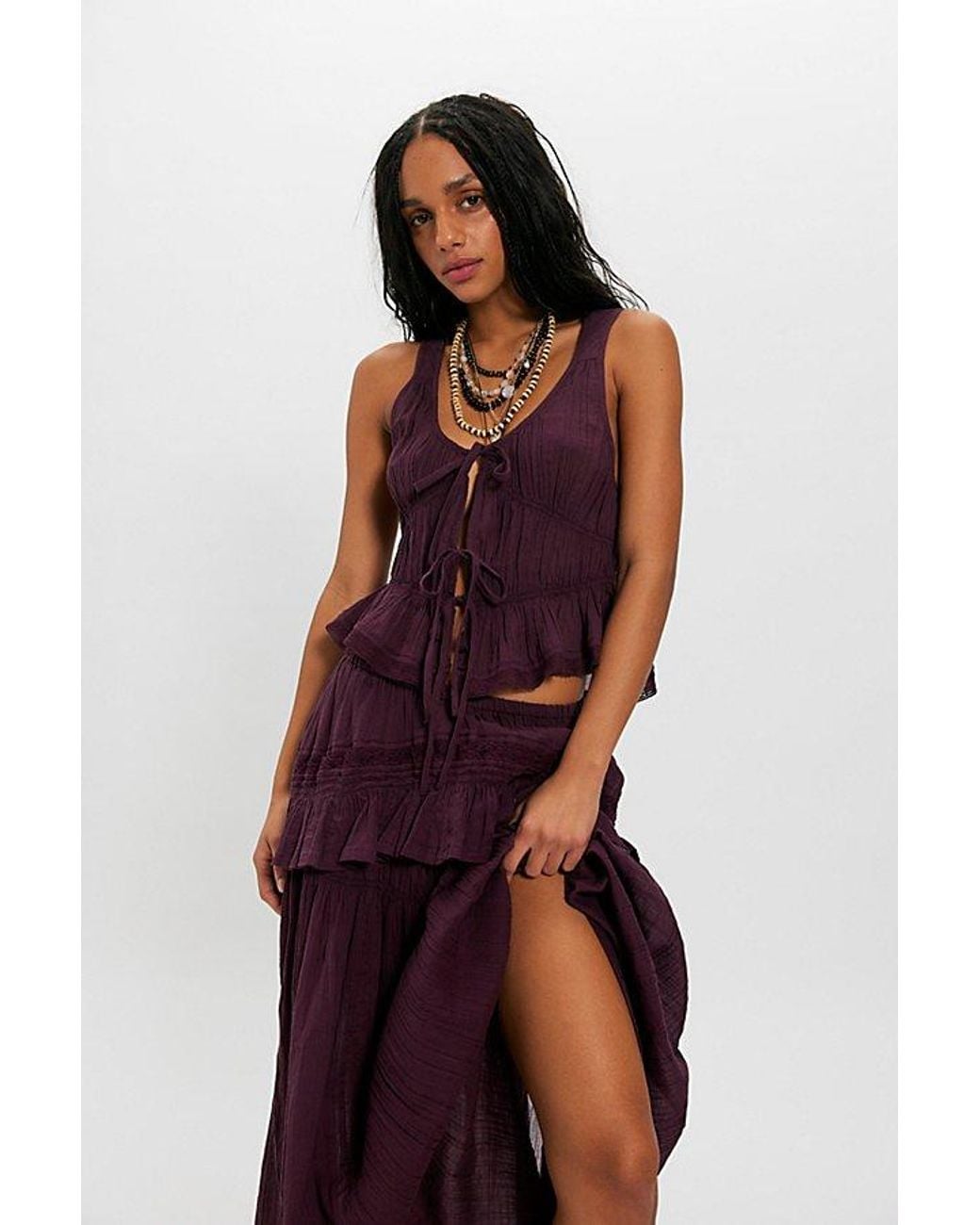 free-est Red Bare Bliss Skirt Set By