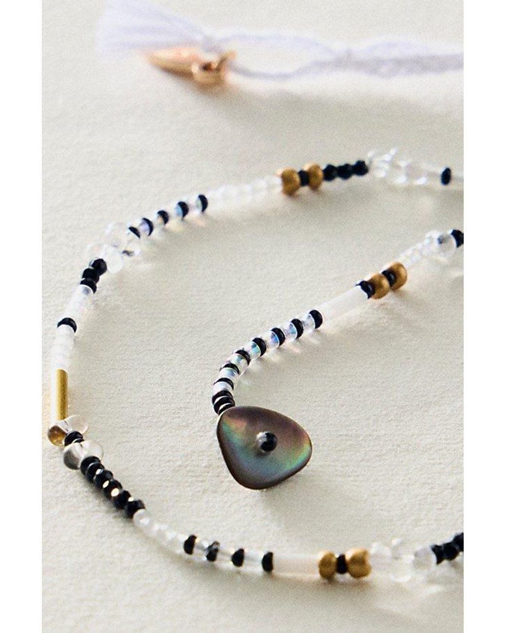 Free People Natural Muse Semi-Precious Short Beaded Layering Necklace