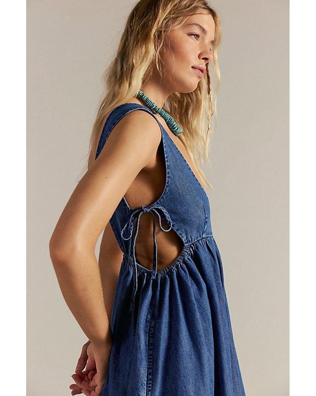 white christmas dresses Free People Mad Love Denim Midi Dress – Bliss main image 0