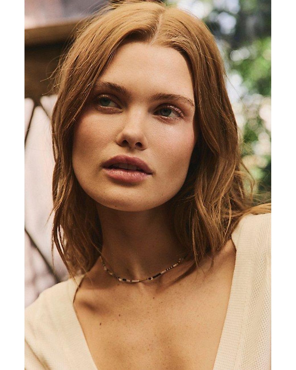 Free People Natural Muse Semi-Precious Short Beaded Layering Necklace