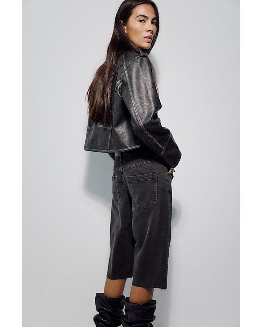 Free People Natural Low-Rise Relaxed Capri Jeans